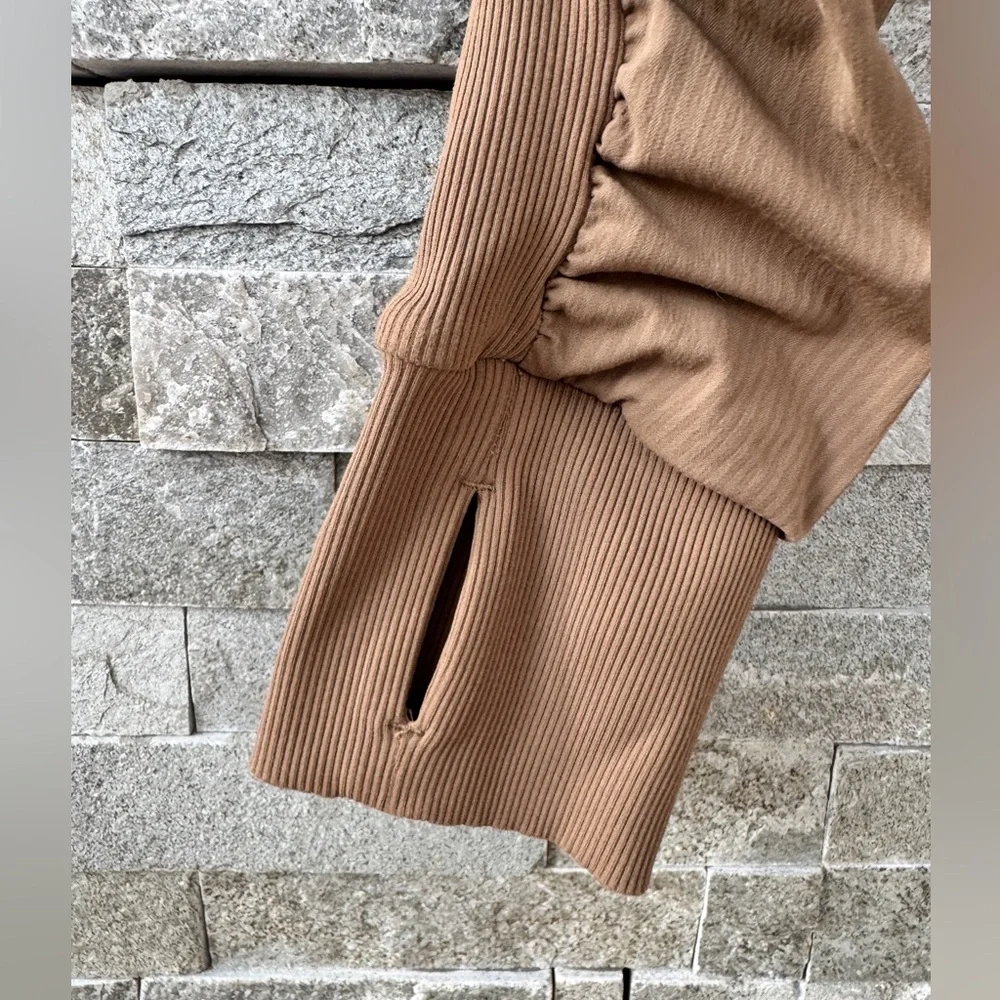 LuLulemon Beyond the Studio Beige Tan Brown Safari Hoodie Jacket 6 - Picture 14 of 16